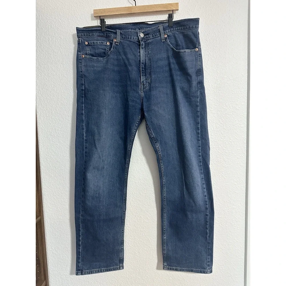 Levi's 505 Regular Size 40x30 Men's Blue Jeans Medium Wash 100% Cotton‎